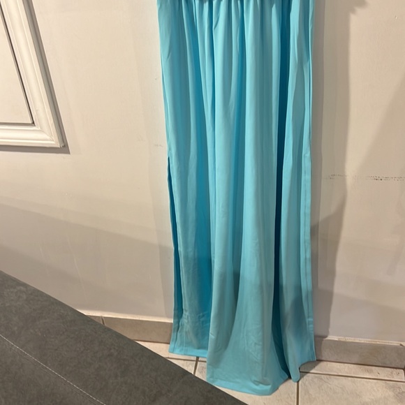 SUSANA MONACO Gathered Waist Side Slit Maxi Dress - Fresh Water - Picture 7 of 8